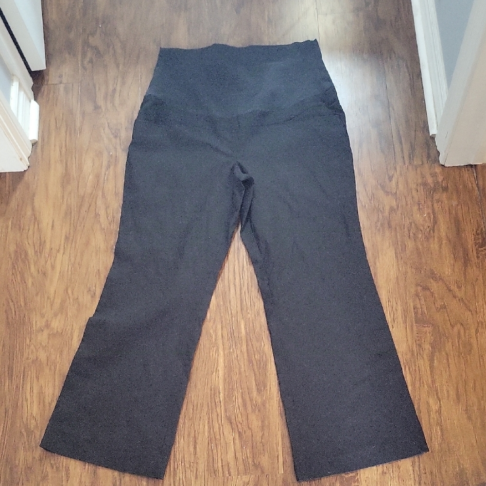 Thyme Maternity Black Flare Dress Pants
